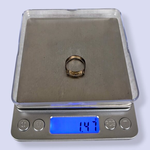 Antique Etched Plate Ring - Picture 7 of 8